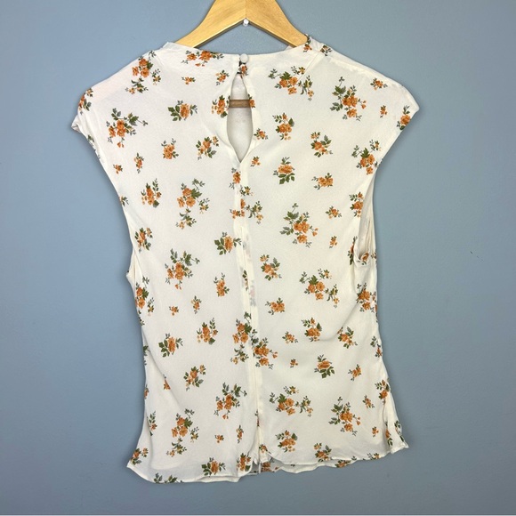 Reformation Bettie floral print high neck top size 10 zip back closure - Picture 9 of 16